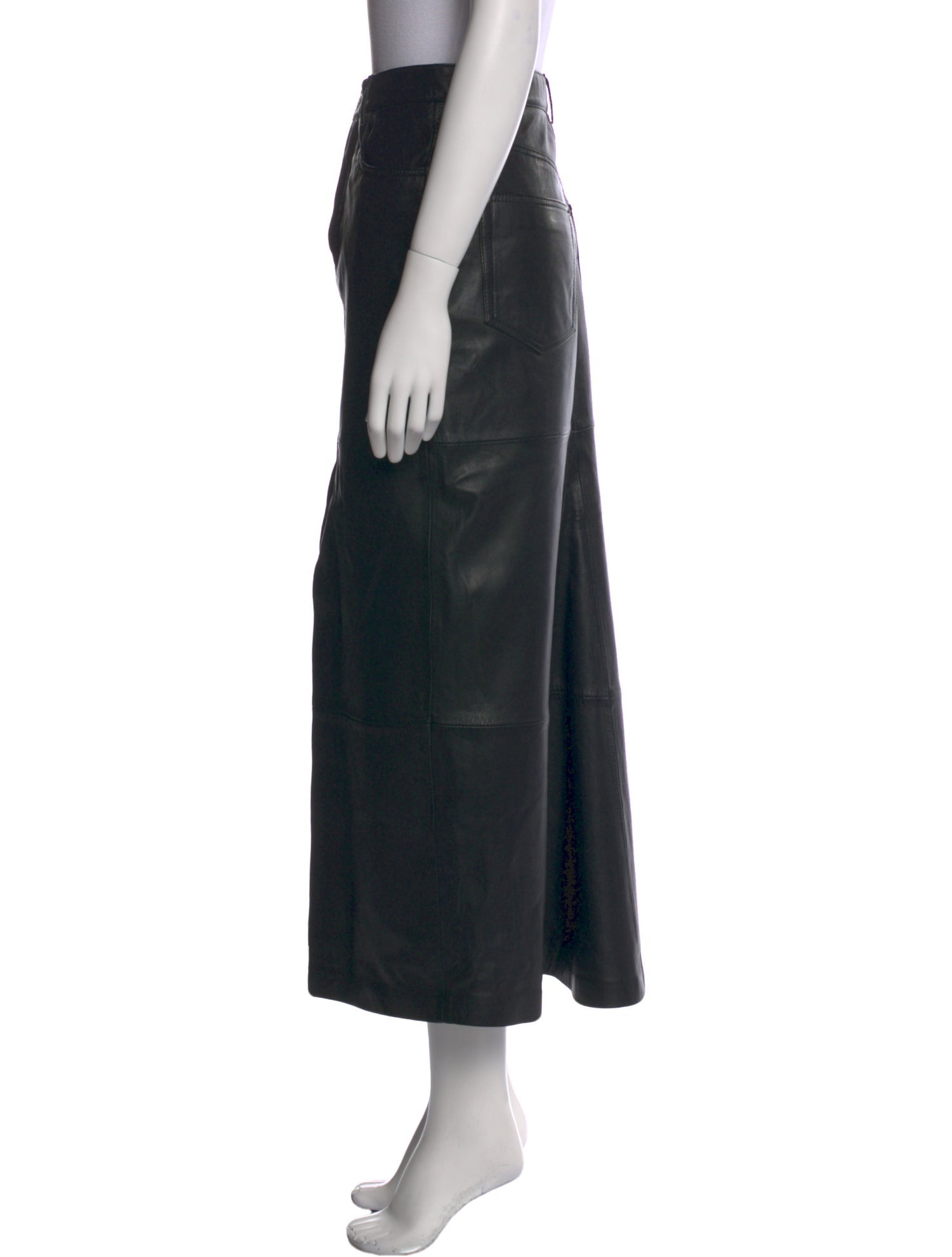 Veda x Reformation Leather Midi Length Skirt