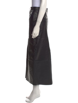 Veda x Reformation Leather Midi Length Skirt