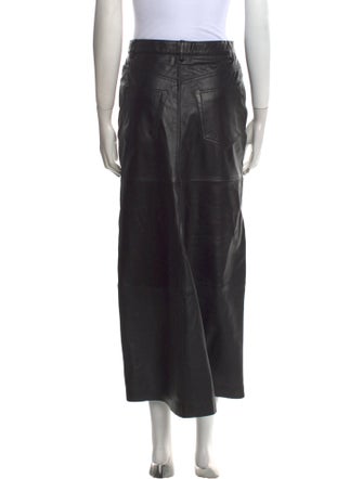 Veda x Reformation Leather Midi Length Skirt