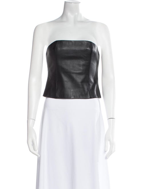 Veda x Reformation Lamb Leather Strapless Crop Top