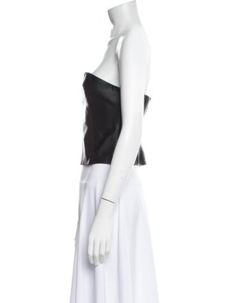 Veda x Reformation Lamb Leather Strapless Crop Top