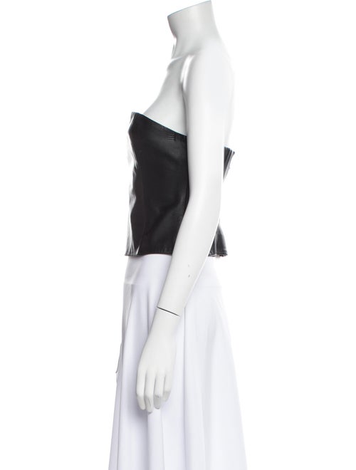 Veda x Reformation Lamb Leather Strapless Crop Top