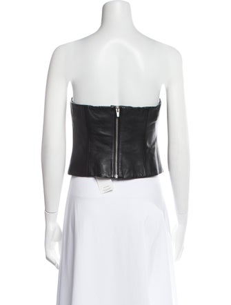 Veda x Reformation Lamb Leather Strapless Crop Top