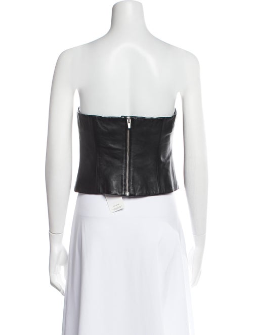 Veda x Reformation Lamb Leather Strapless Crop Top