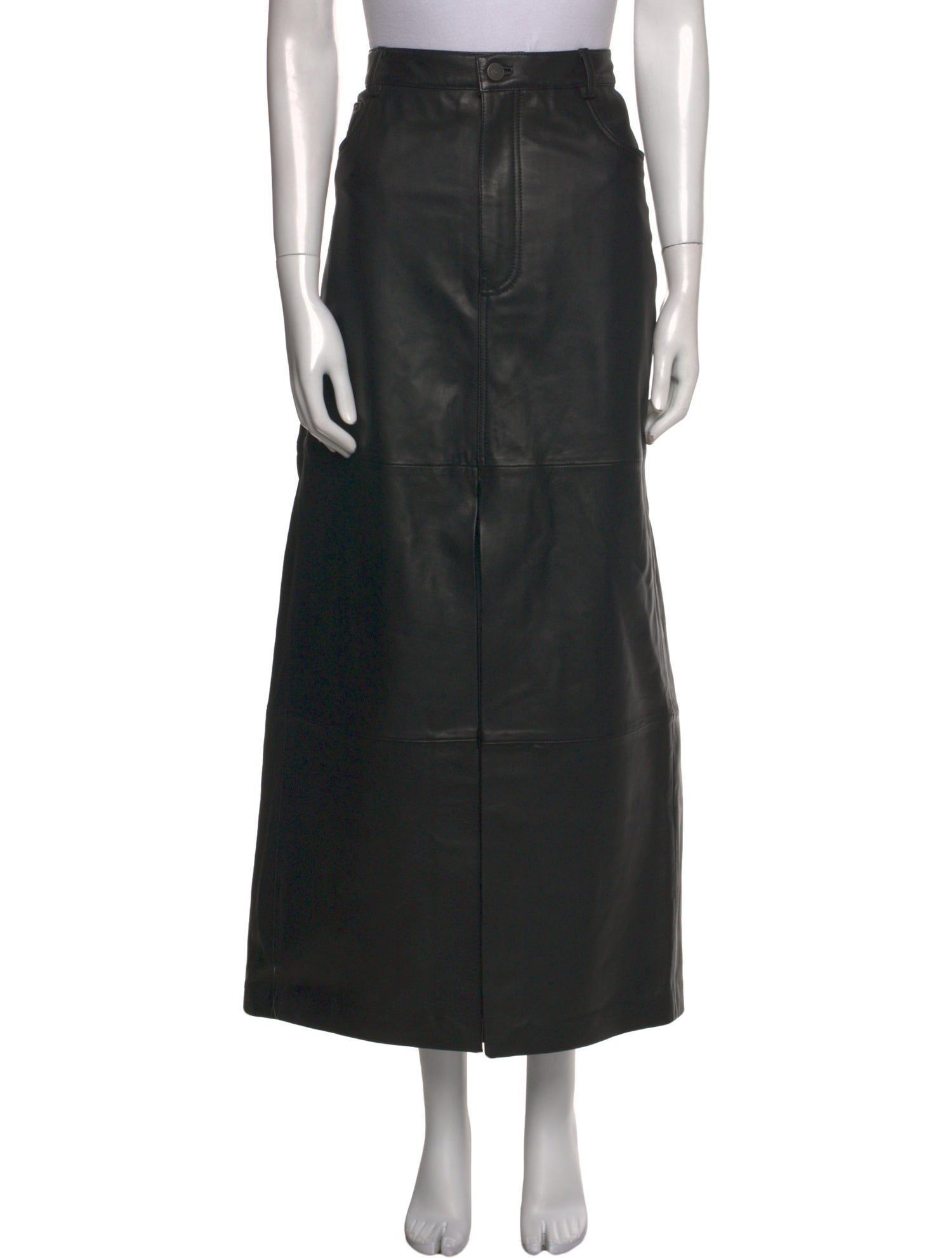 Veda x Reformation Lamb Leather Midi Length Skirt