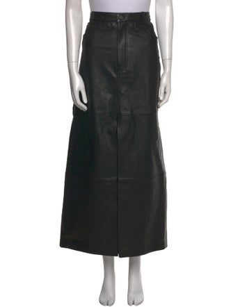 Veda x Reformation Lamb Leather Midi Length Skirt
