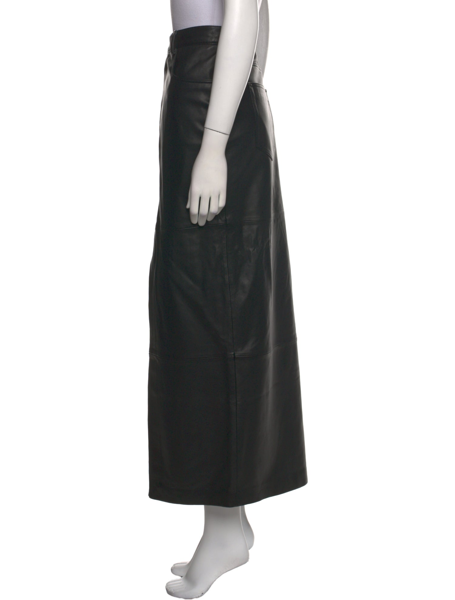 Veda x Reformation Lamb Leather Midi Length Skirt