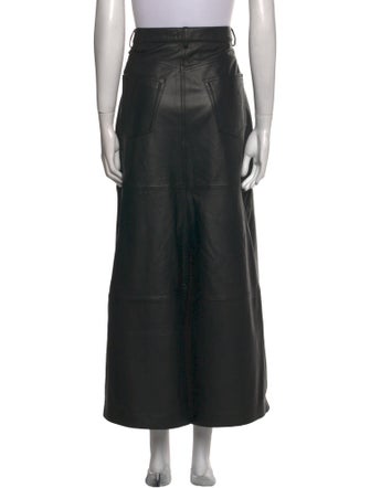 Veda x Reformation Lamb Leather Midi Length Skirt