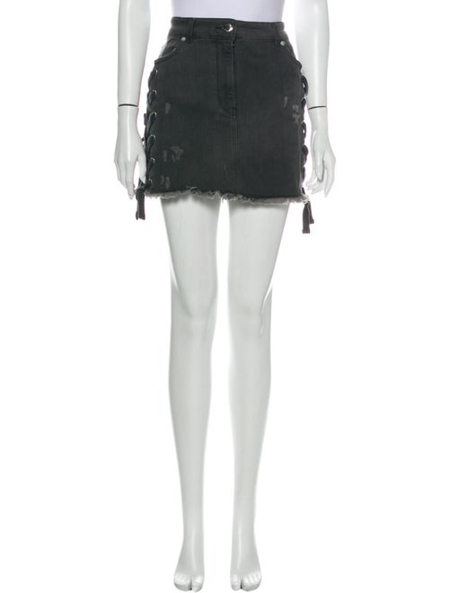 Versus Distressed Accents Mini Skirt Black