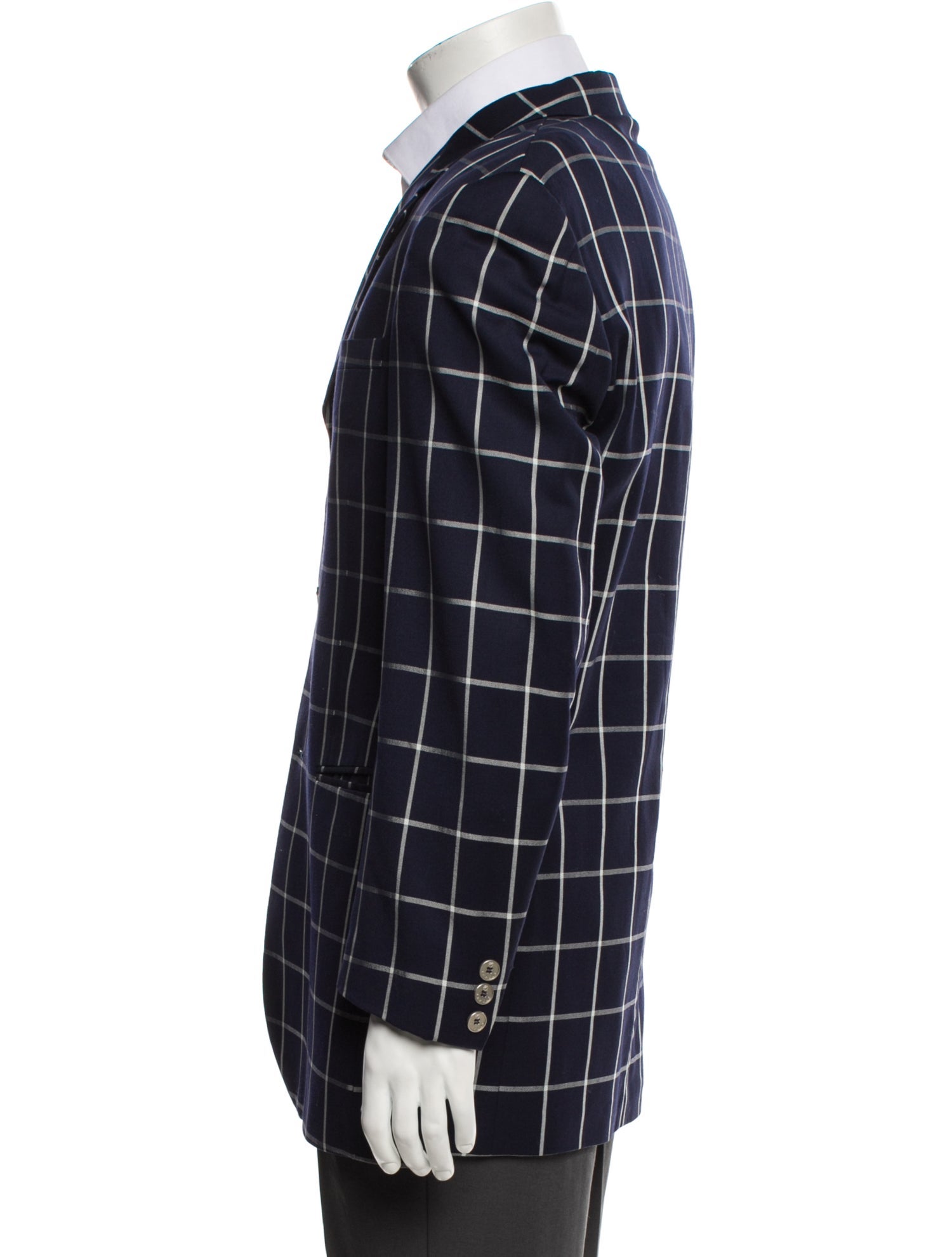 Versus Versace Wool Plaid Print Blazer