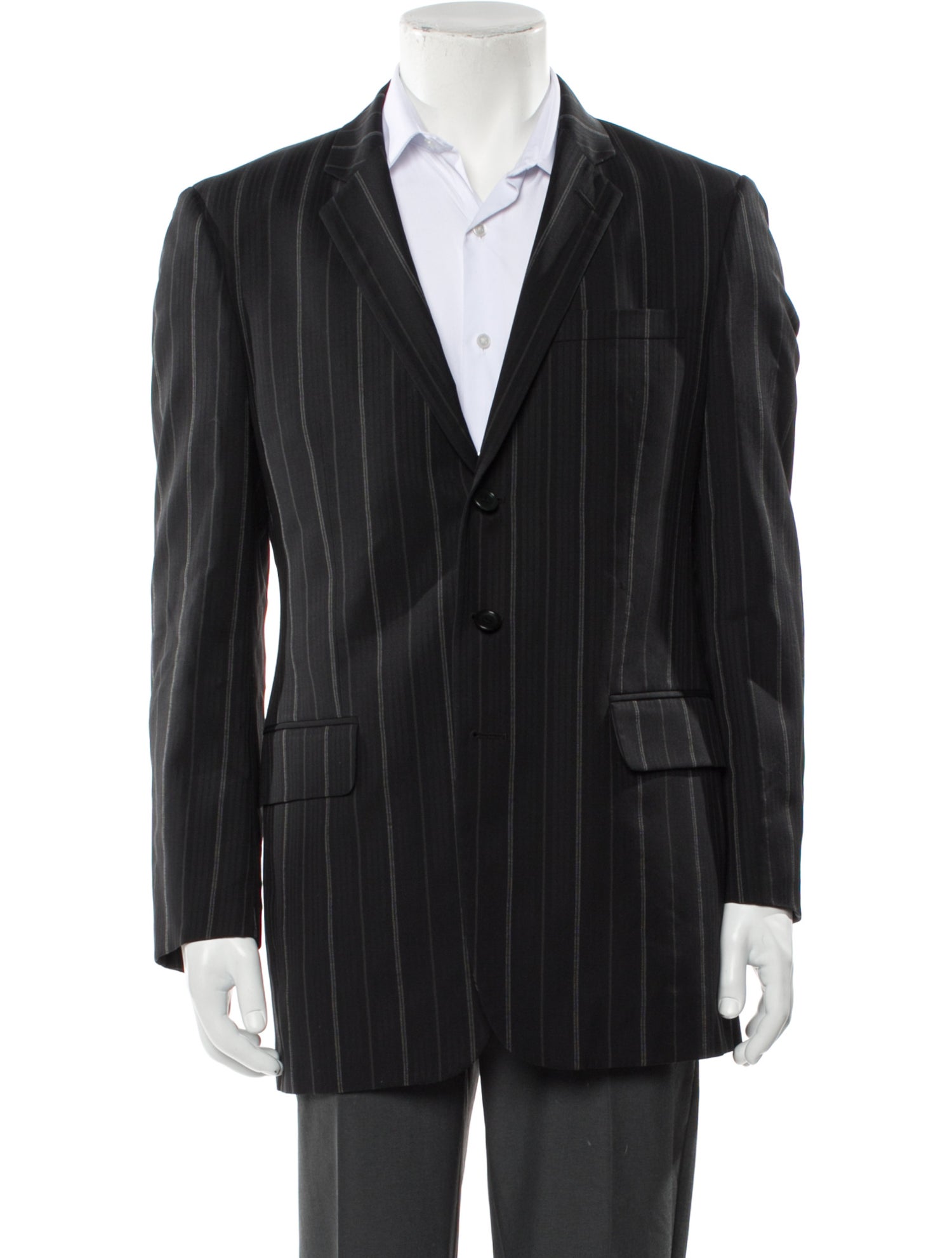 Versus Versace Virgin Wool Striped Blazer