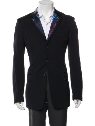Versus Versace Black Blazer with Printed Lapel