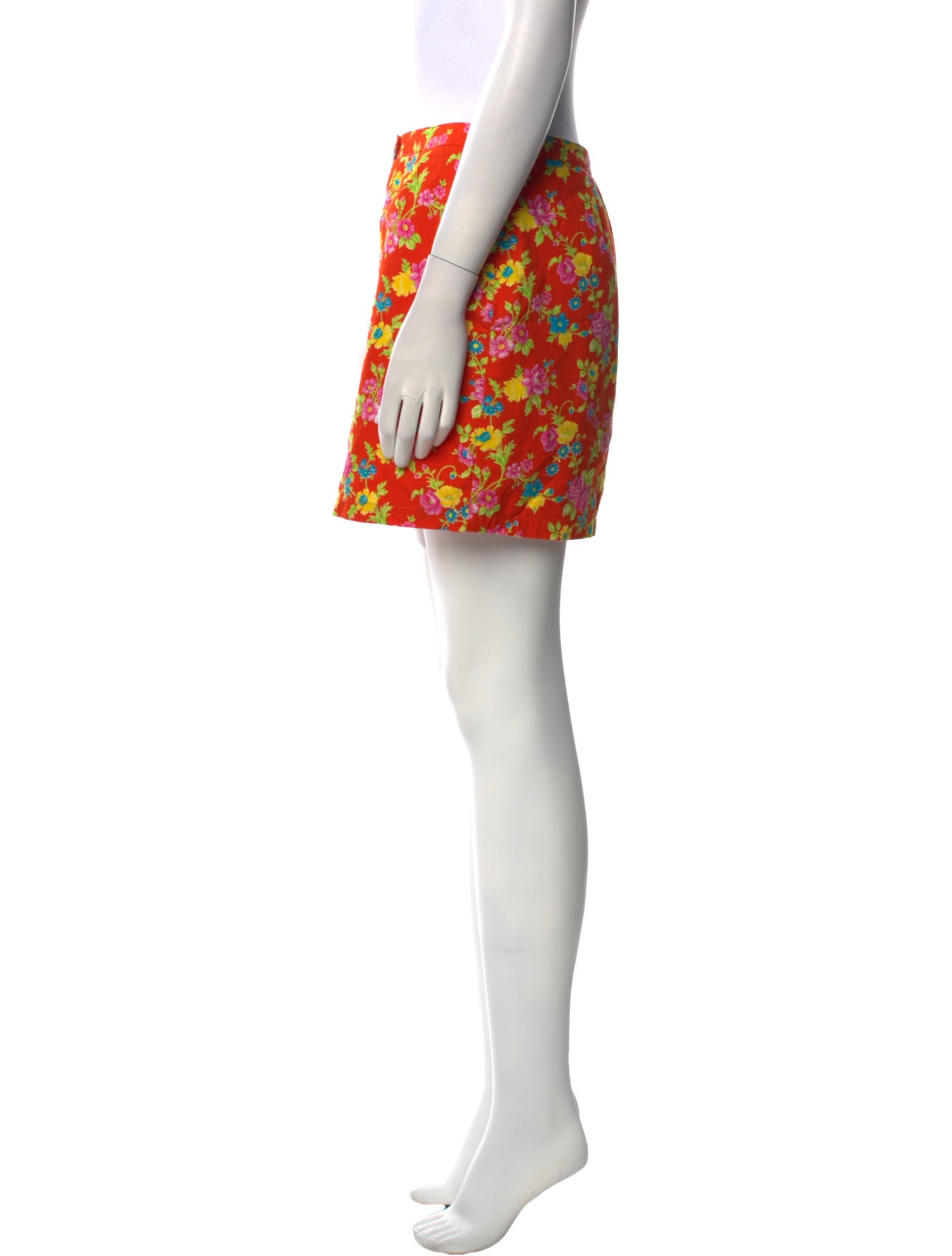 Versus Versace Floral Print Mini Skirt