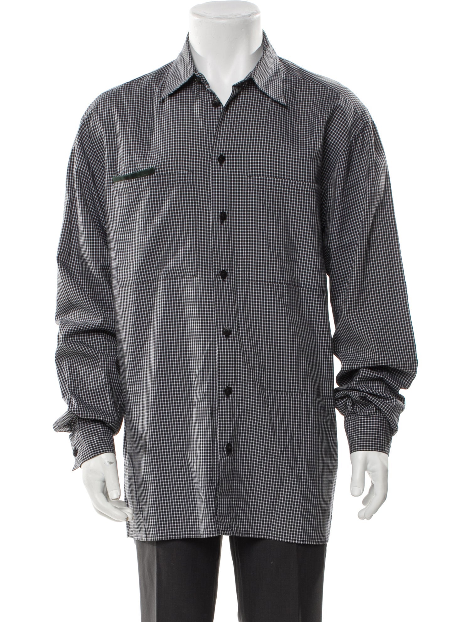 Versus Versace Plaid Print Long Sleeve Shirt