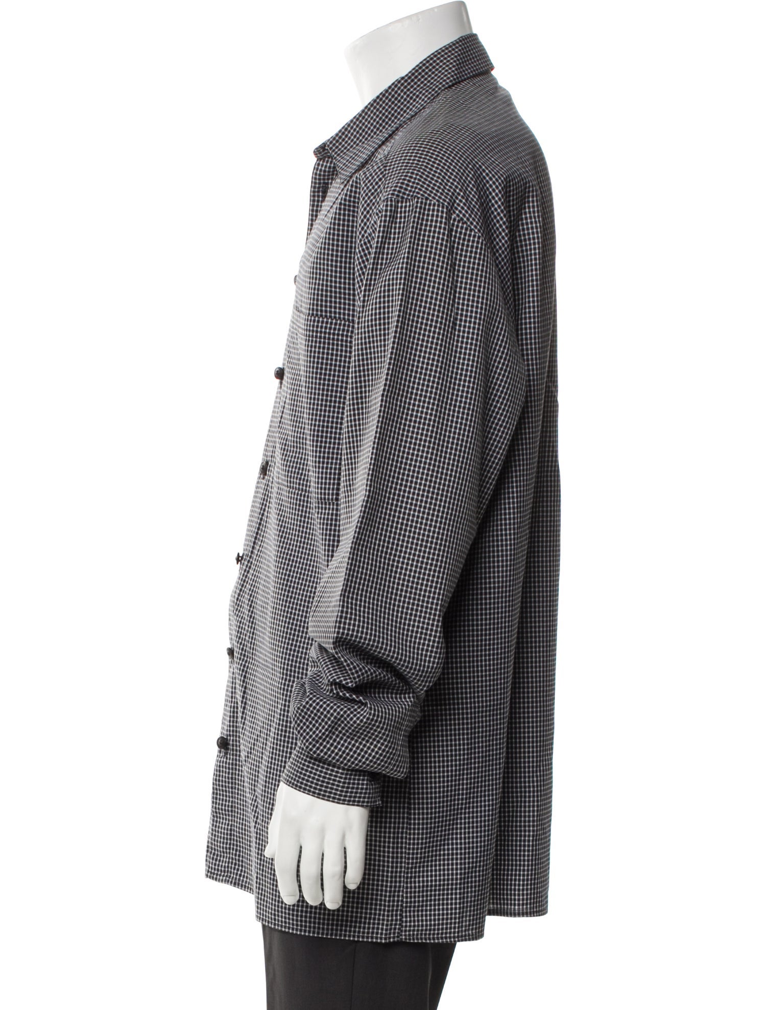 Versus Versace Plaid Print Long Sleeve Shirt