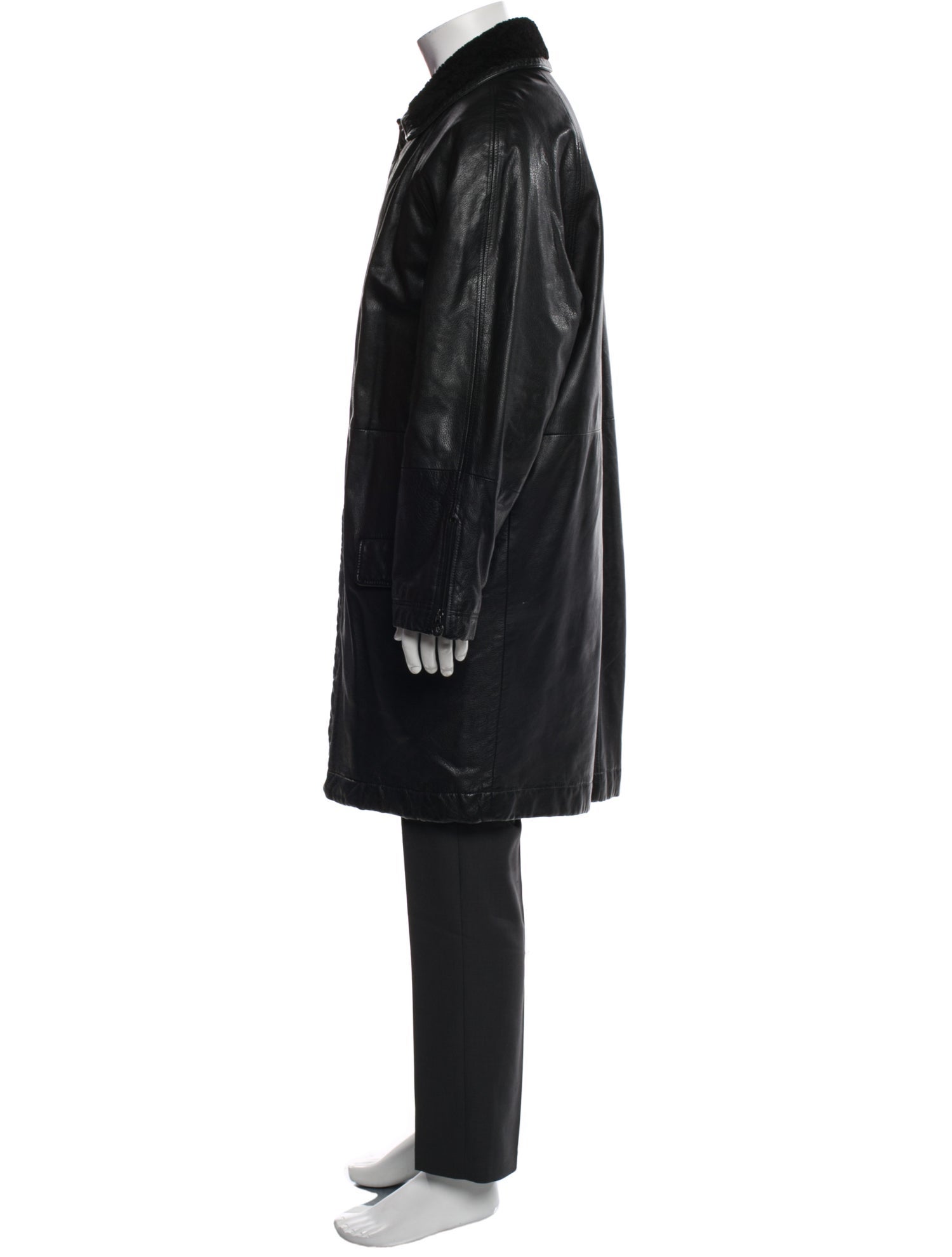 Versus Versace Vintage Leather Overcoat