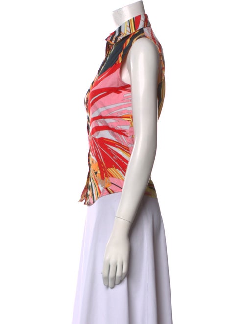 Versus Versace Printed Sleeveless Button-Up Top
