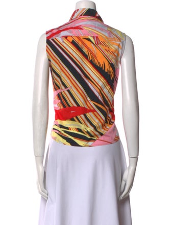Versus Versace Printed Sleeveless Button-Up Top