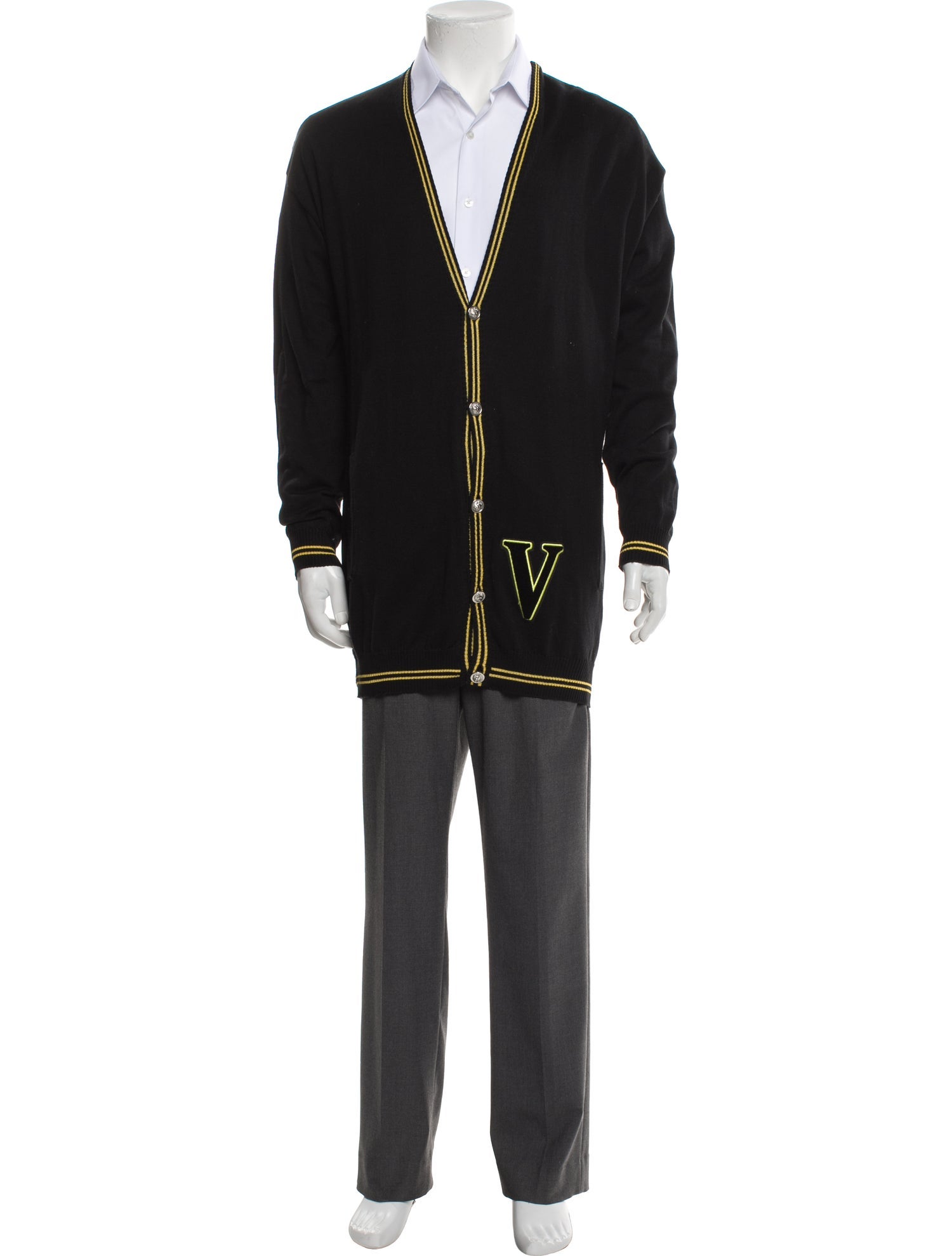 Versus Versace Graphic Print V-Neck Cardigan