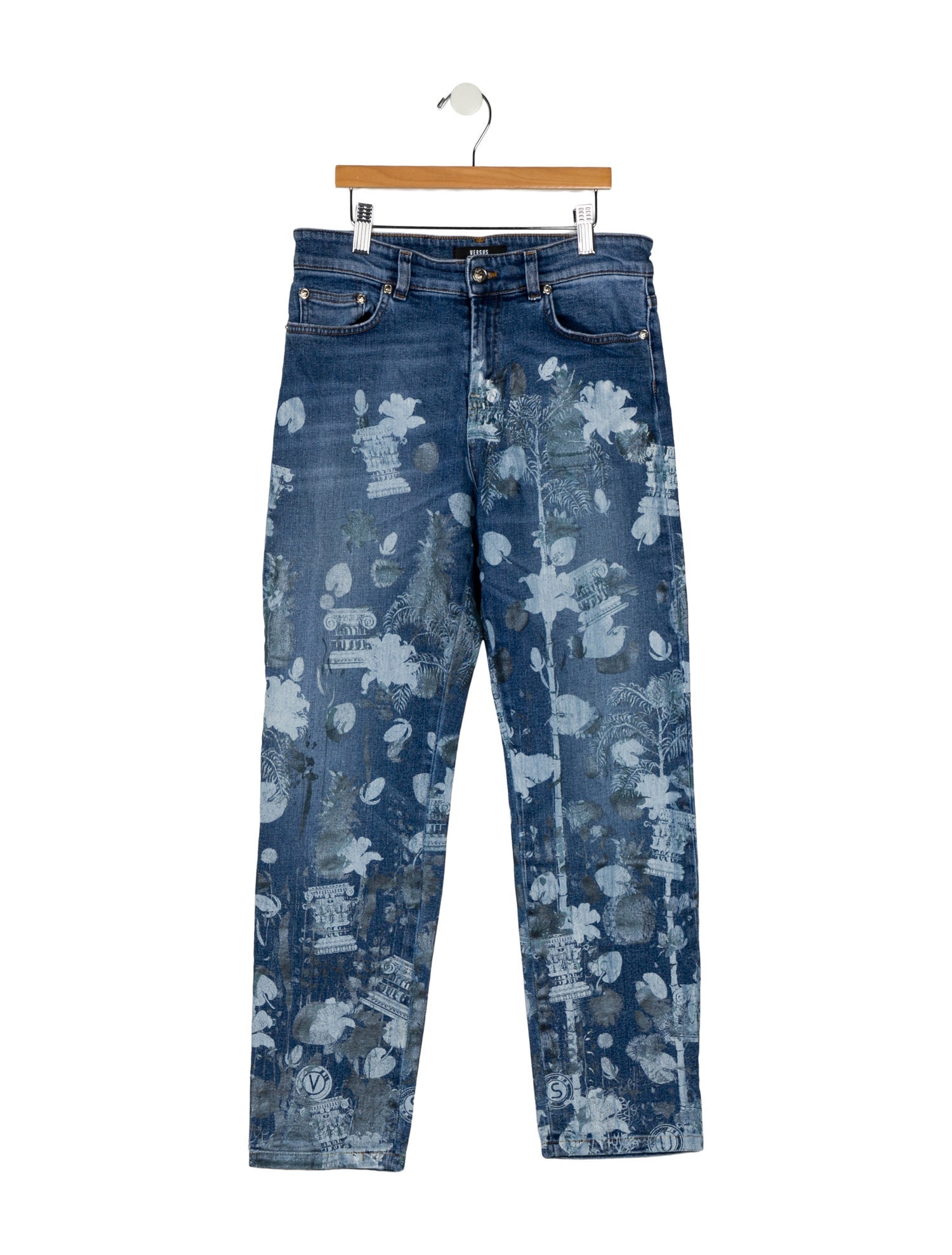 Versus Versace Mid-Rise Straight Leg Jeans