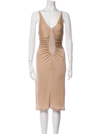 Versus Versace V-Neck Midi Length Dress