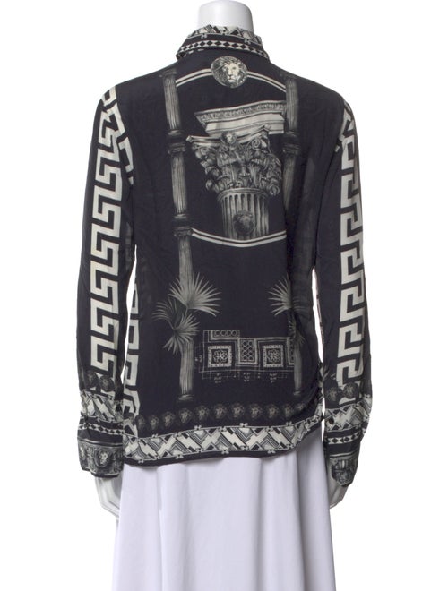 Versus Versace Silk Printed Button-Up Top