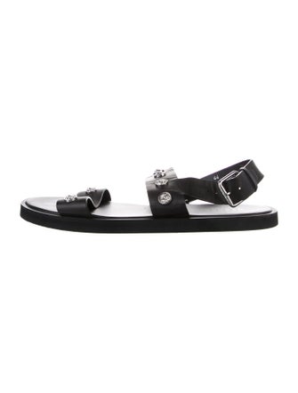 Versus Versace Leather Cutout Accent Slingback Sandals