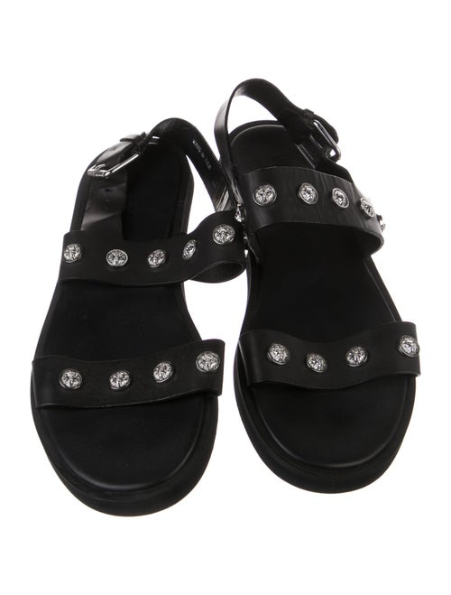 Versus Versace Leather Cutout Accent Slingback Sandals