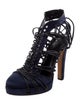 Versus Versace Suede Leather Trim Embellishment Pumps