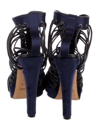 Versus Versace Suede Leather Trim Embellishment Pumps