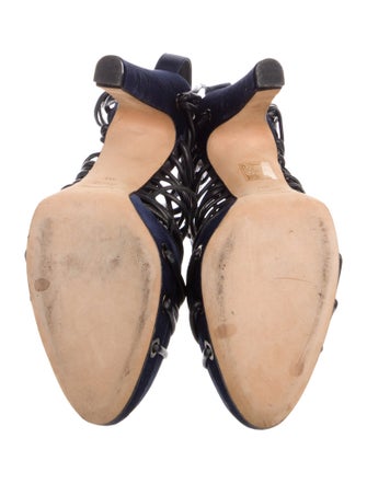 Versus Versace Suede Leather Trim Embellishment Pumps