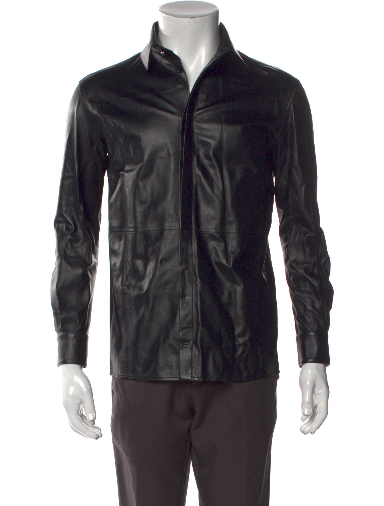Versus Versace Leather Long Sleeve Shirt