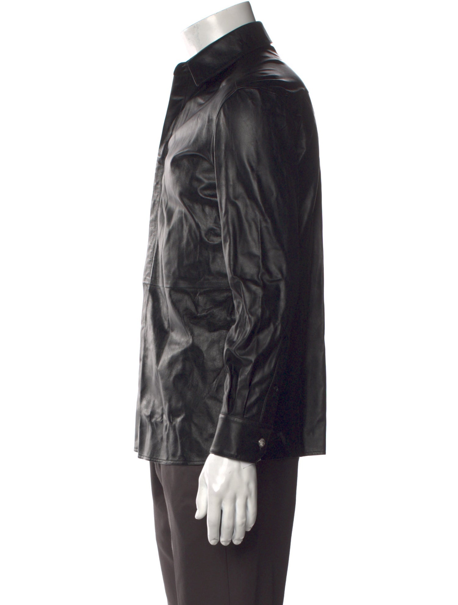 Versus Versace Leather Long Sleeve Shirt