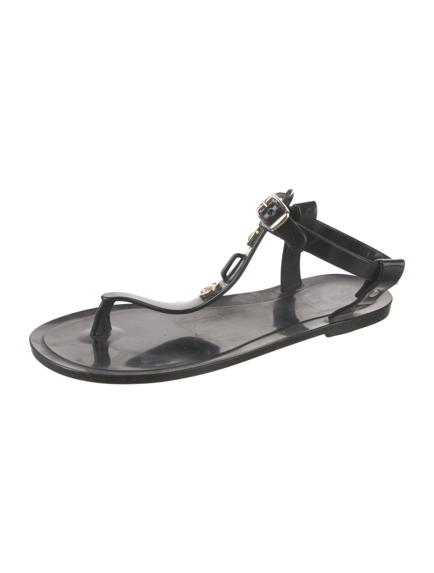 Versus Versace Rubber T-Strap Sandals