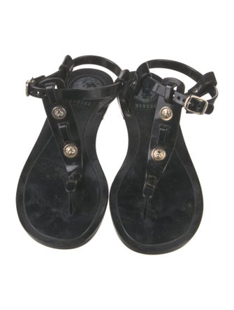 Versus Versace Rubber T-Strap Sandals
