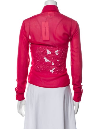 Versus Versace Silk Long Sleeve Button-Up Top