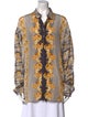 Versus Versace Floral Print V-Neck Button-Up Top