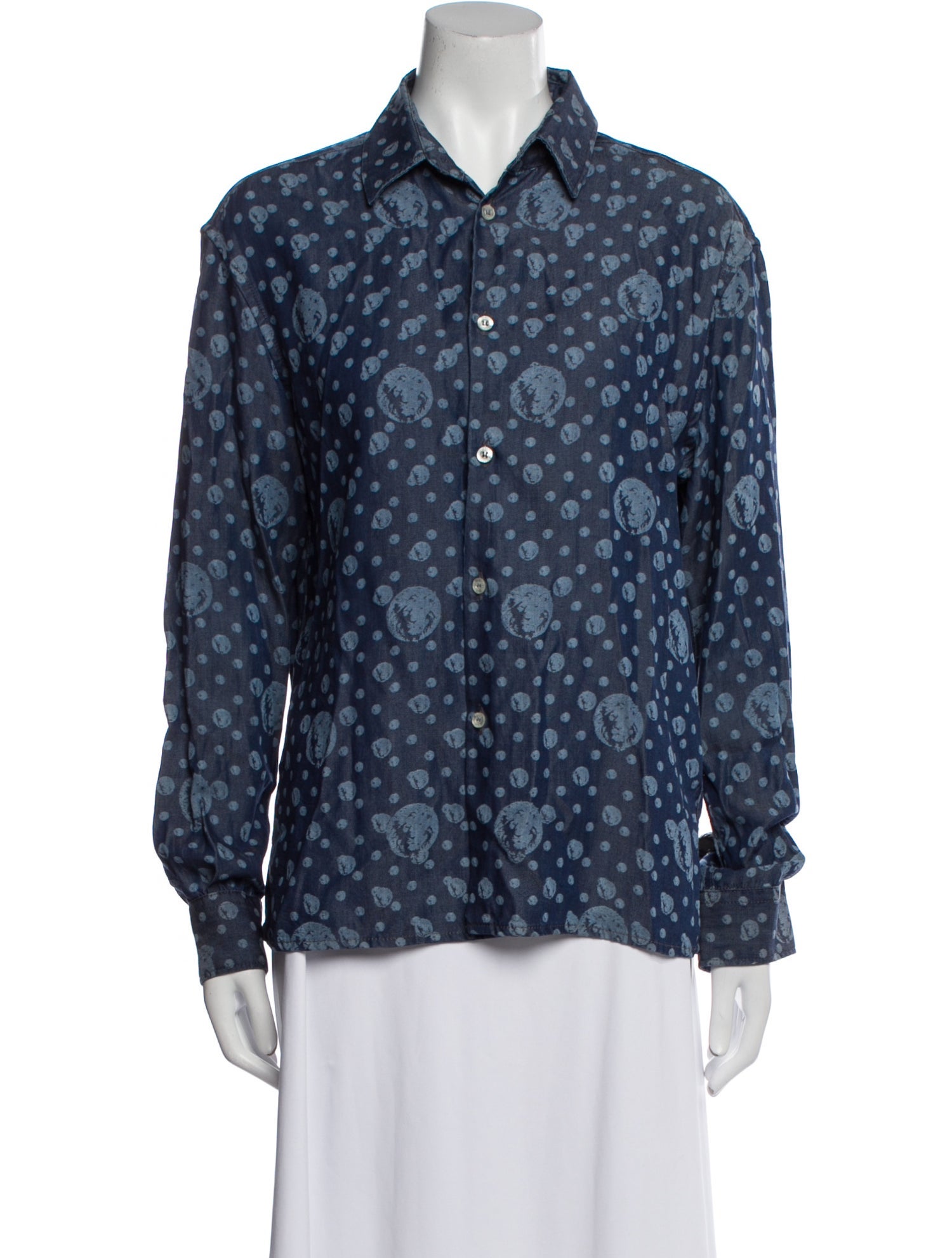 Versus Versace Polka Dot Print Denim Jacket