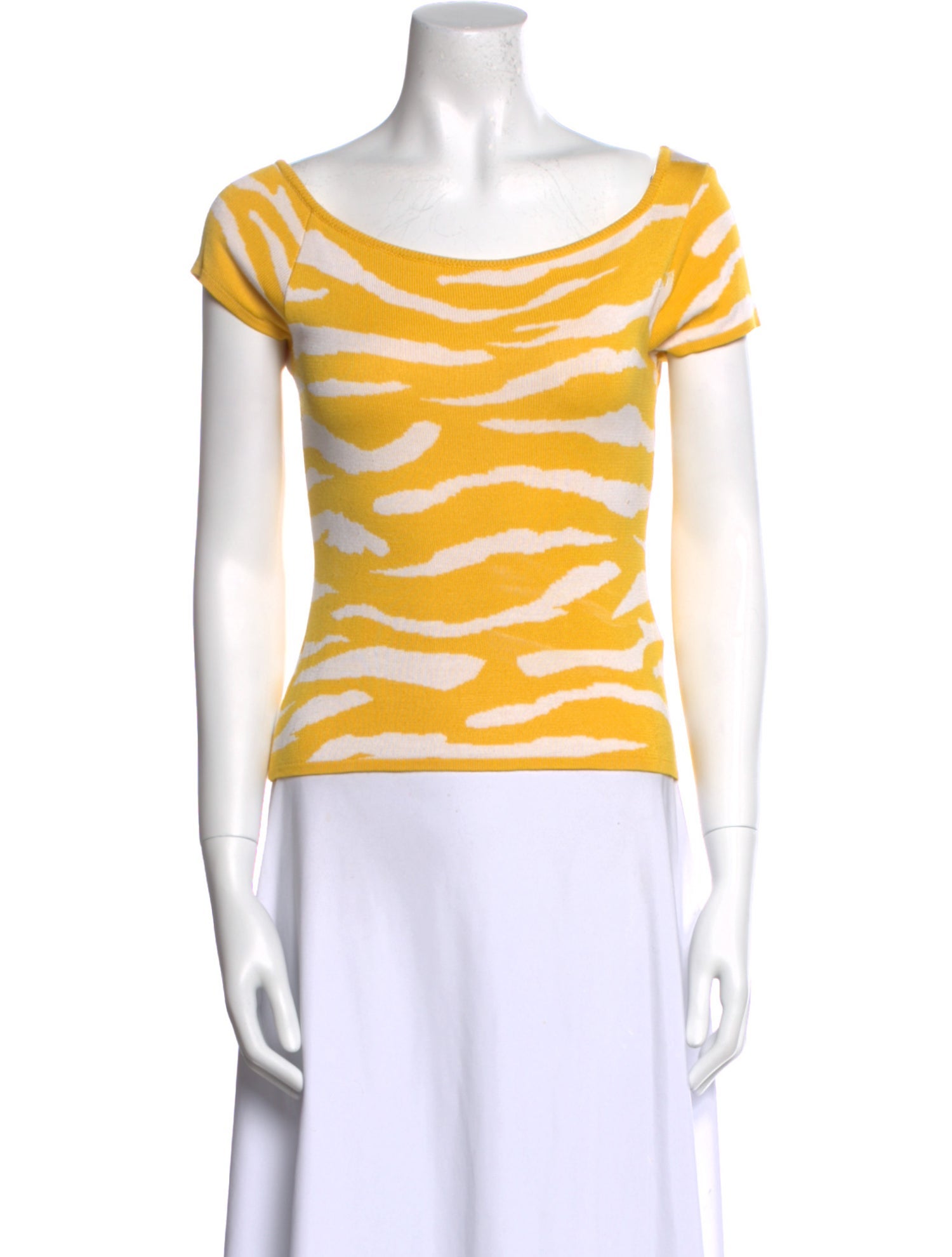 Versus Versace Animal Print Bateau Neckline Top