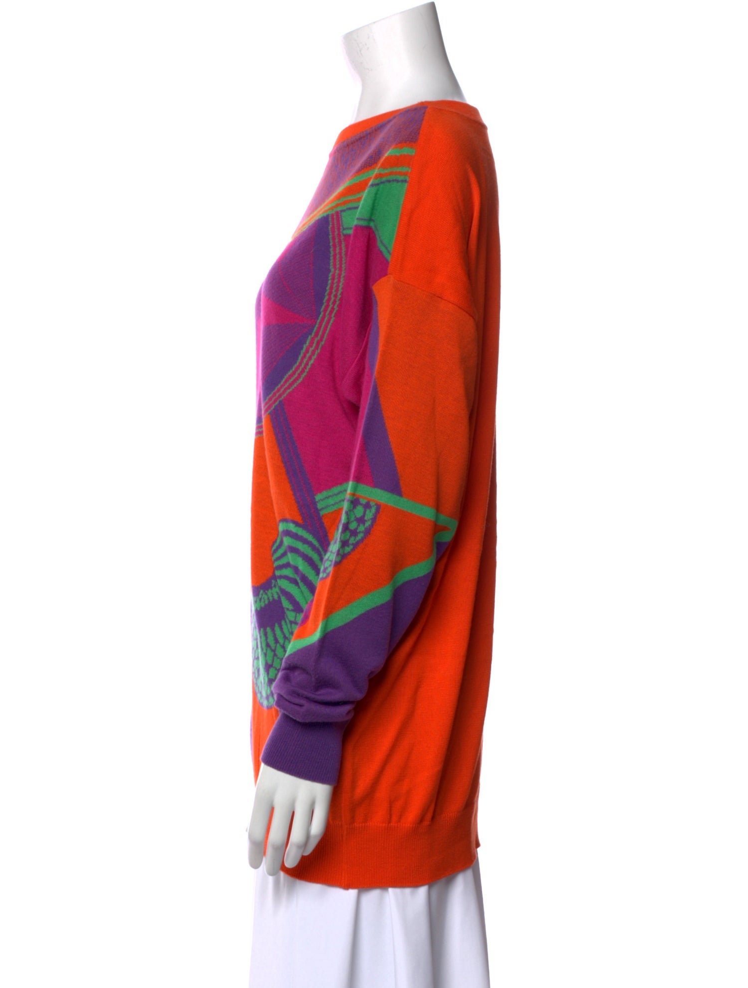 Versus Versace Printed Bateau Neckline Sweater