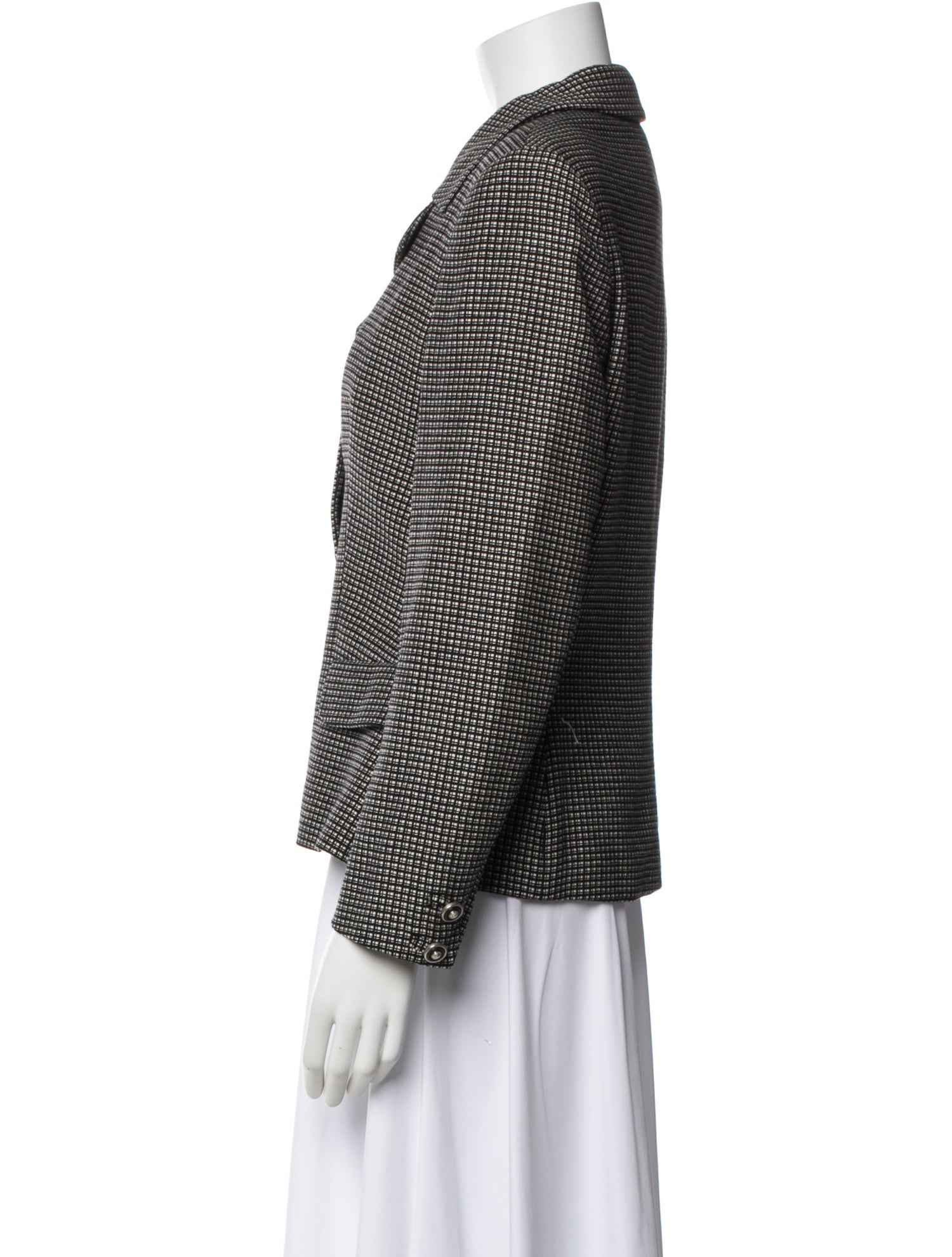 Versus Versace Wool Houndstooth Print Blazer