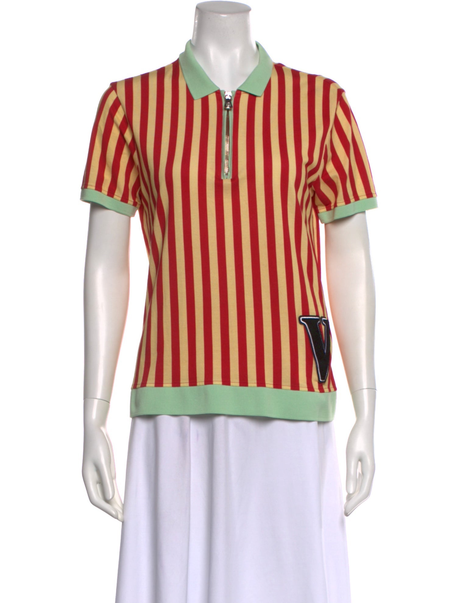 Versus Versace Striped Short Sleeve Polo