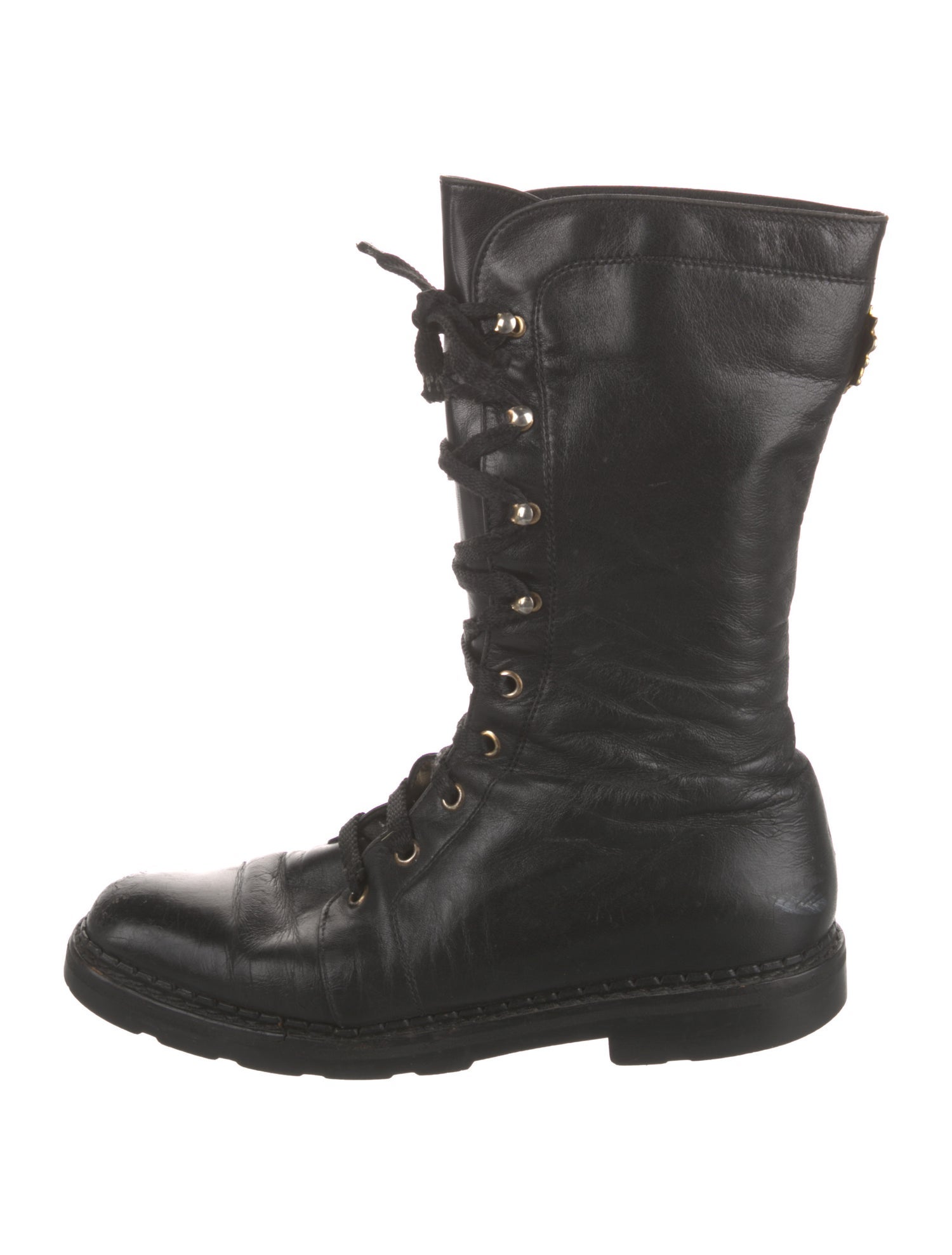 Versus Versace Vintage Leather Combat Boots