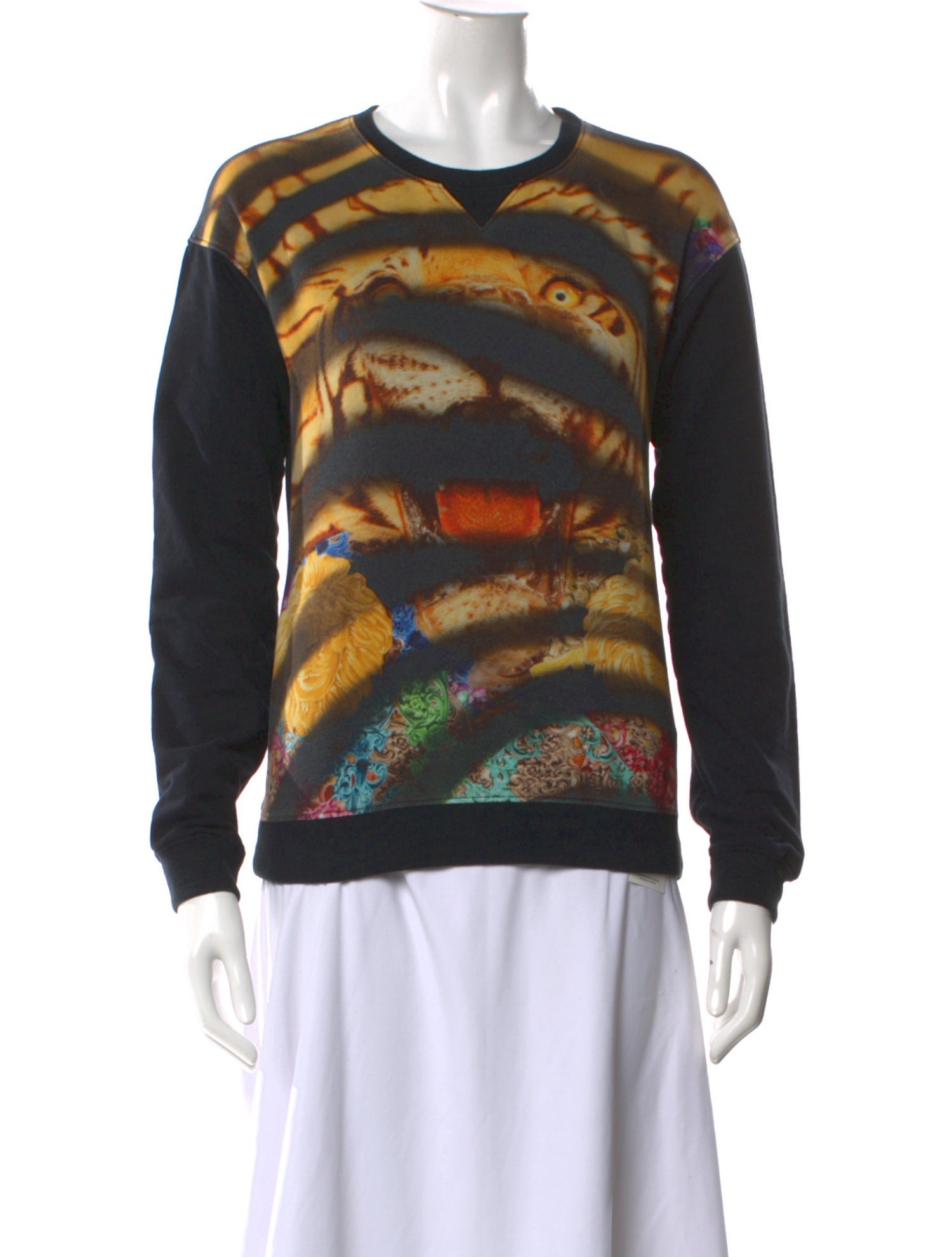 Versus Versace Animal Print Crew Neck Sweatshirt