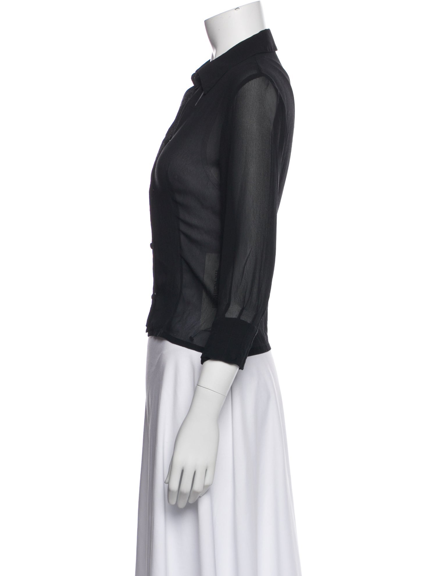 Versus Versace Silk Three-Quarter Sleeve Blouse