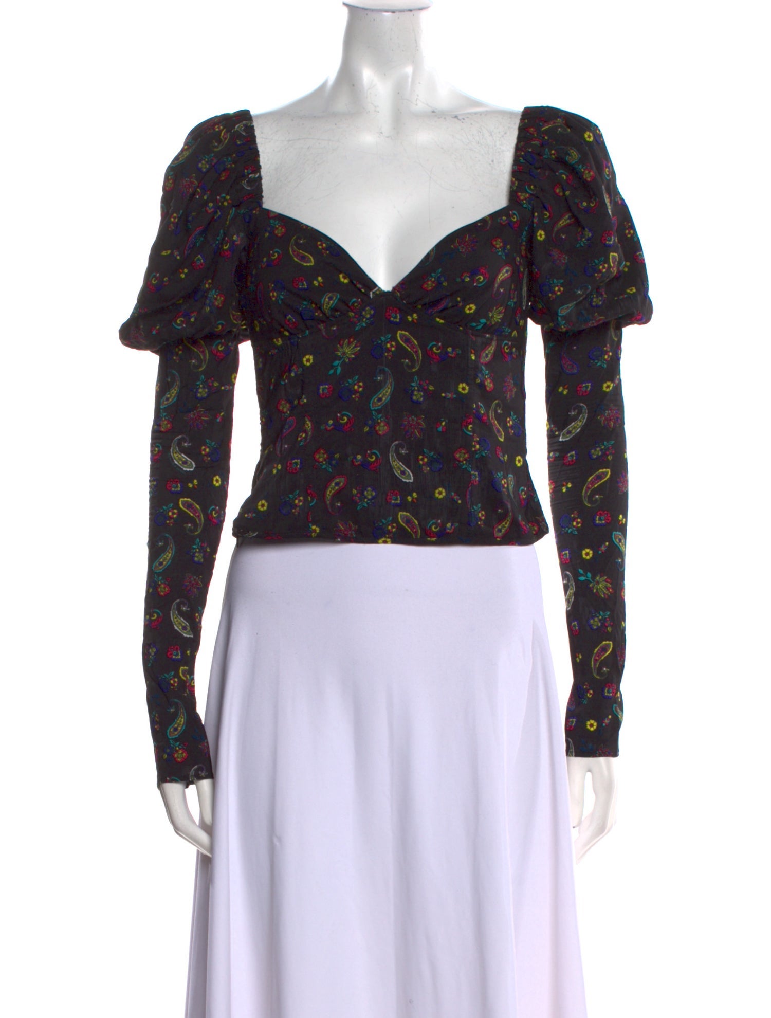 Versace Jeans Couture Floral Print V-Neck Crop Top