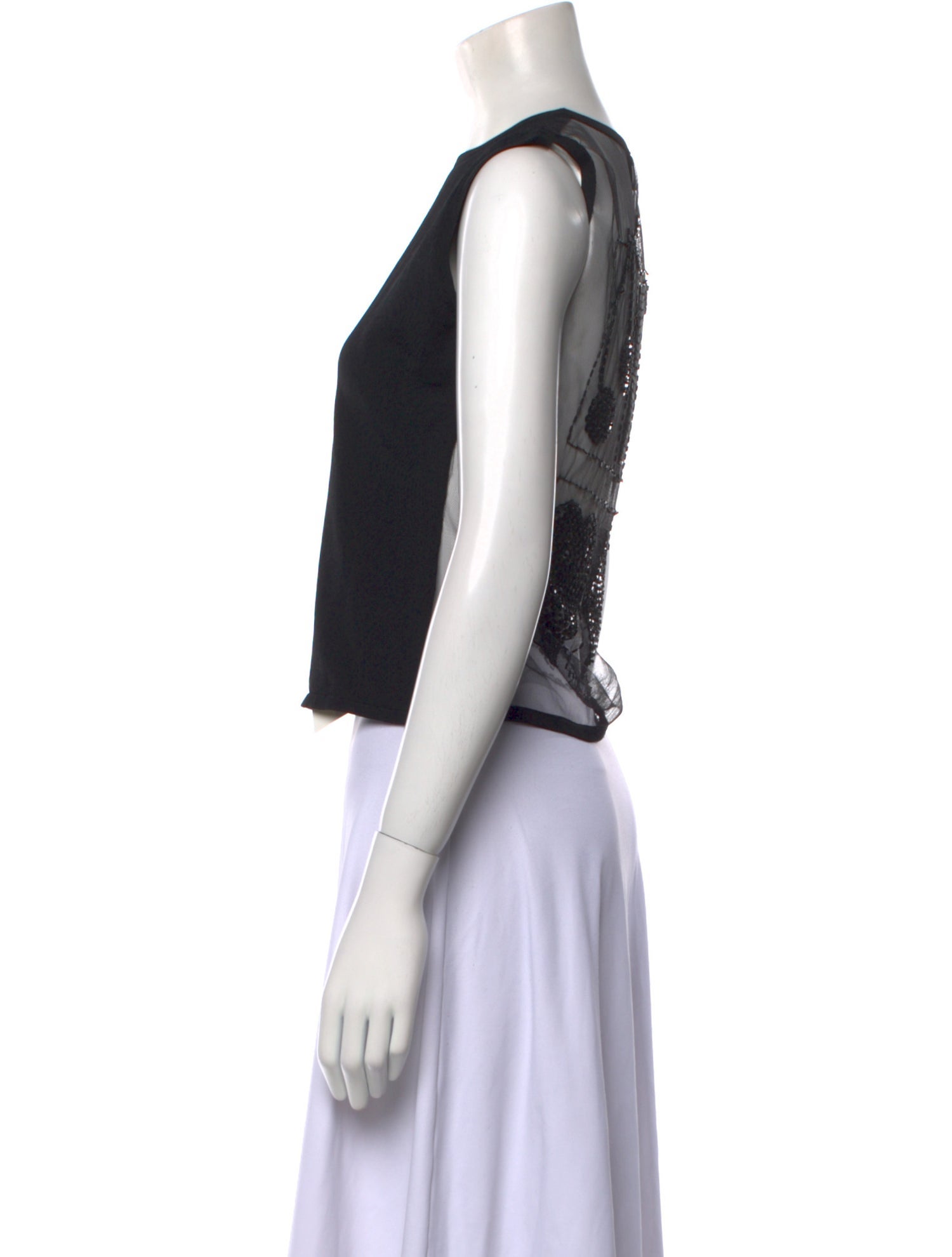 Versace Jeans Couture Crew Neck Sleeveless Crop Top