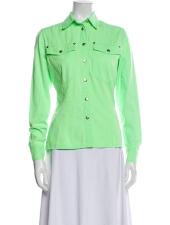 Versace Jeans Couture Long Sleeve Button-Up Top