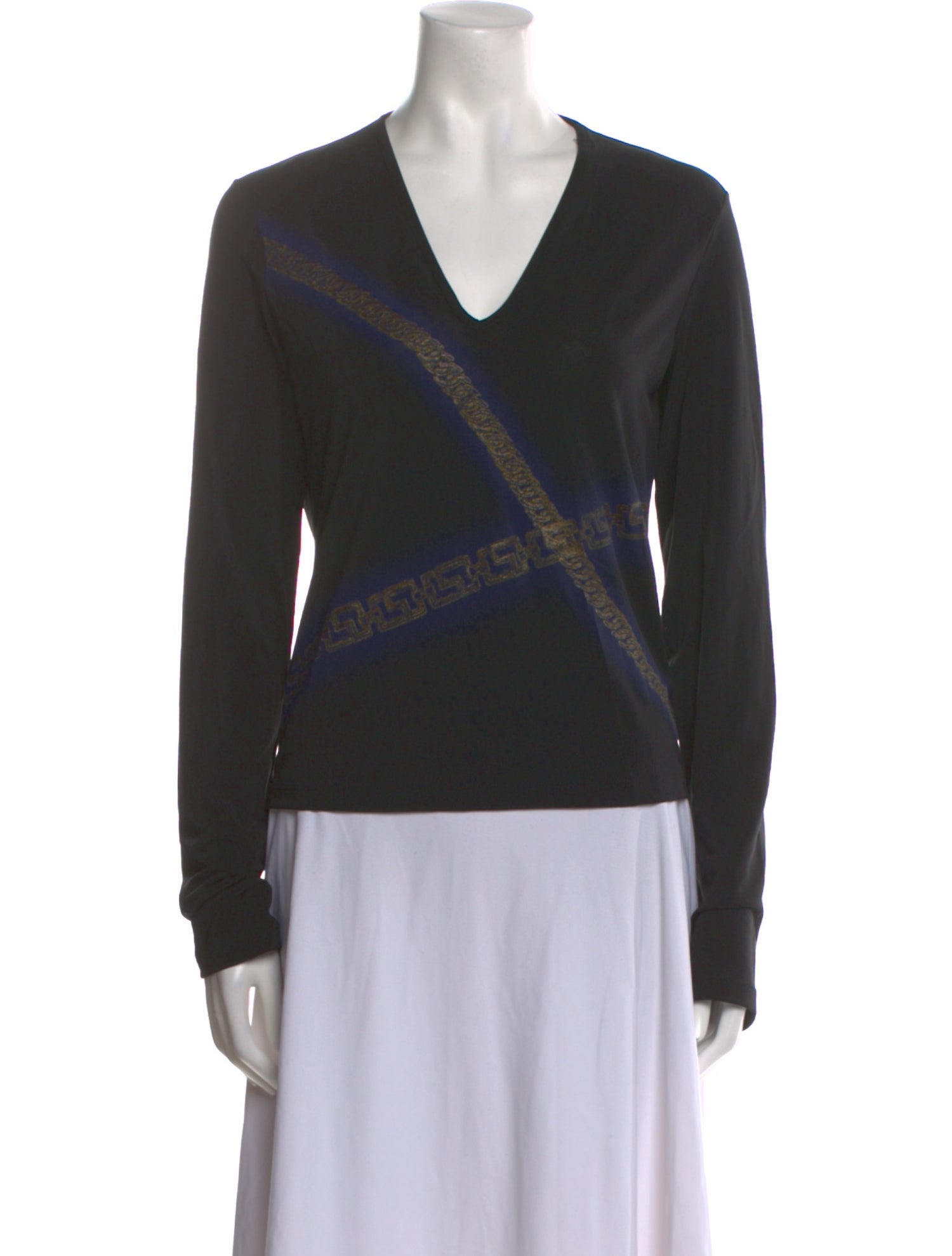 Versace Jeans Couture Graphic Print V-Neck T-Shirt