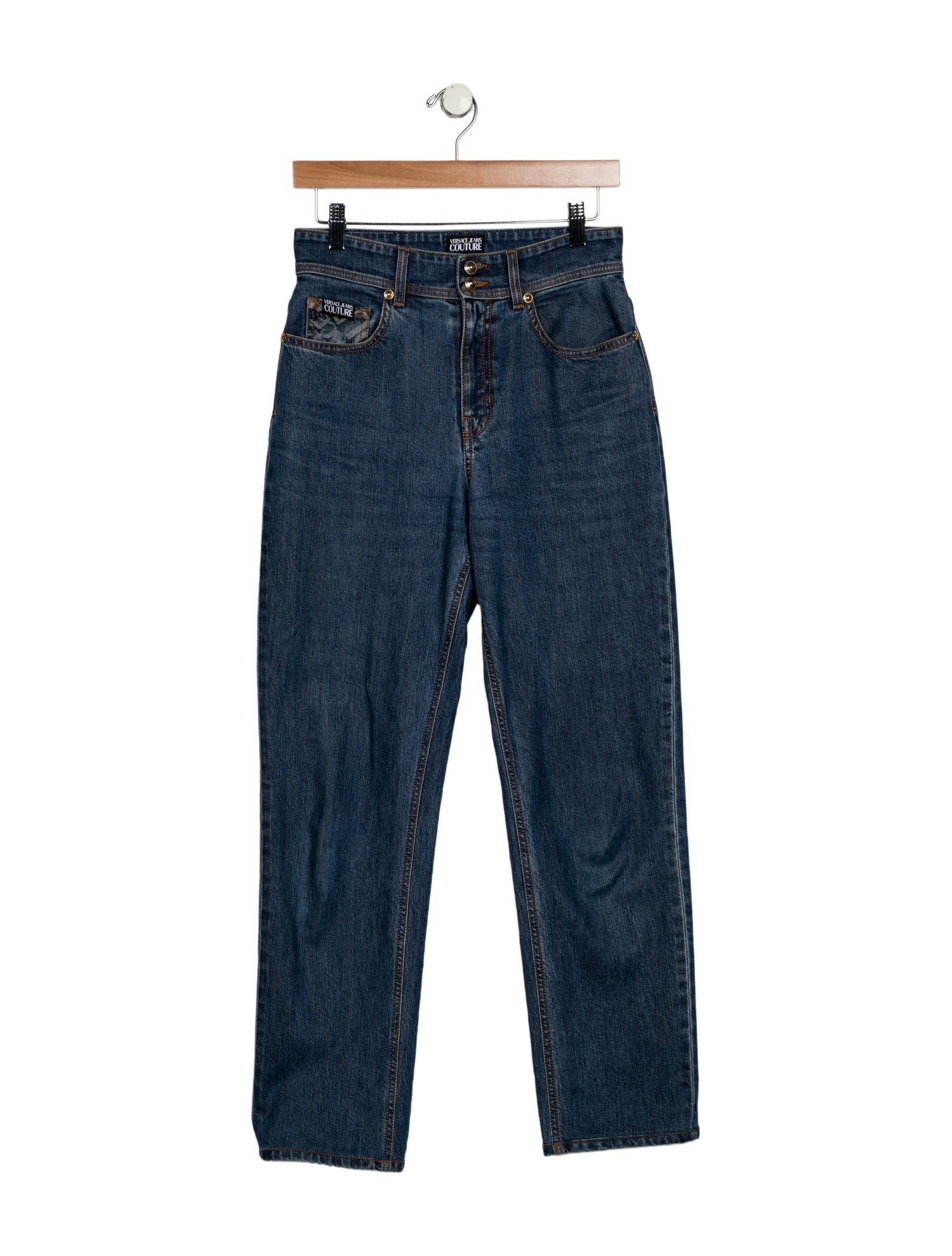 Versace Jeans Couture High-Rise Straight Leg Jeans